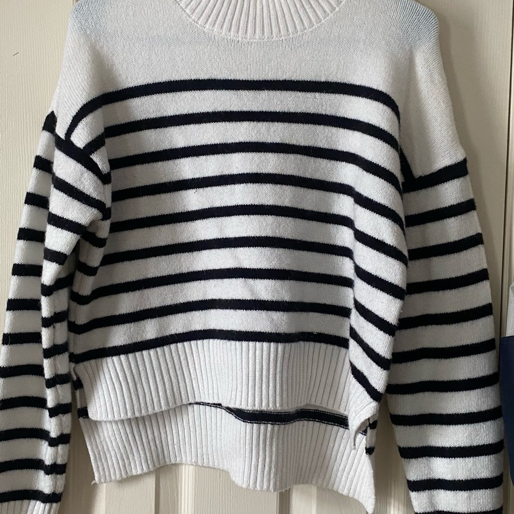 Classic Black and White Striped Women's Sweater
